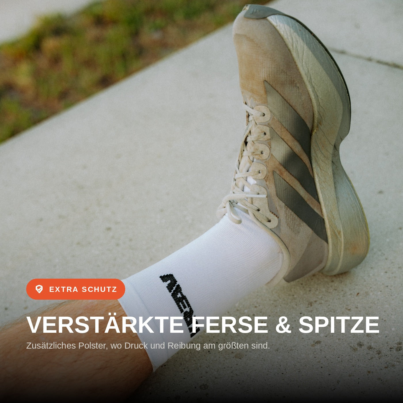 KREAV ONE Laufsocke mit verstärkter Ferse und Kompressionsbund